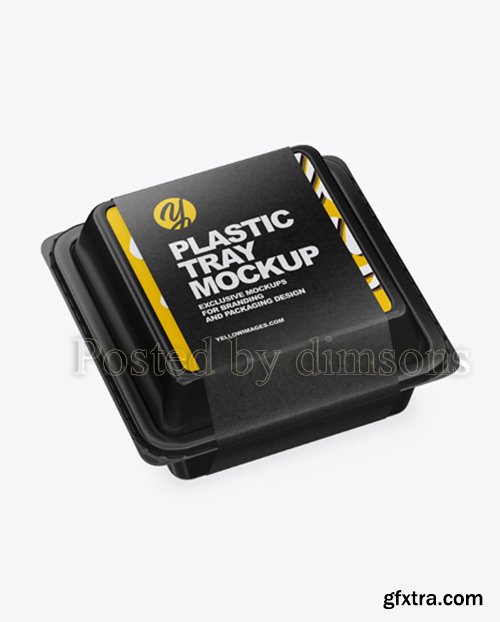 Plastic Tray with Paper Label Mockup 43030