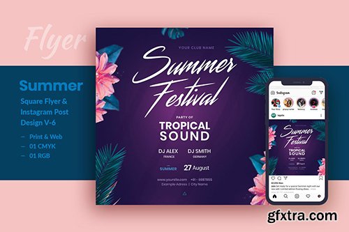 Summer Festival Party Flyer & Instagram Post V-6 Summer Festival Party Flyer & Instagram Post V-6