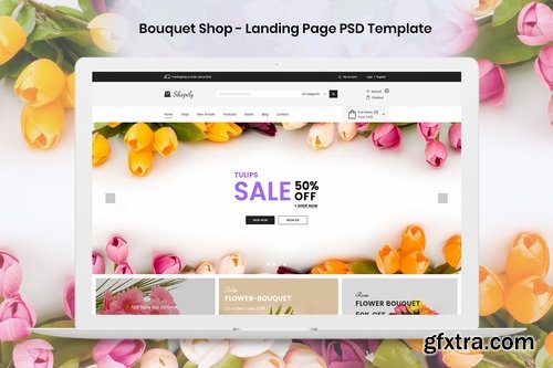 Bouquet Shop - Landing Page PSD Template