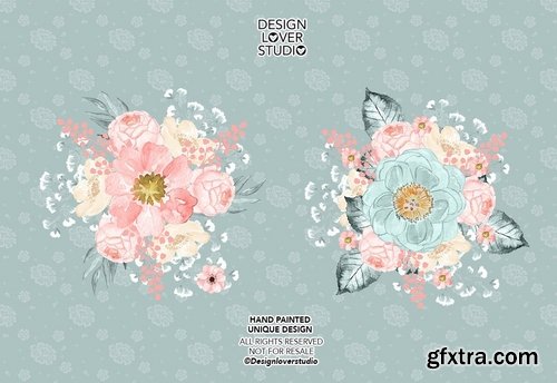 Floral Dreams Blush design  and digital paper pack