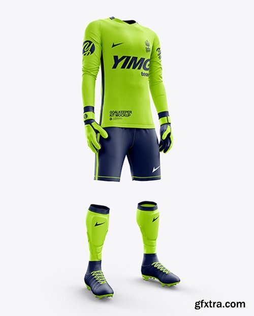 Mens Full Soccer Goalkeeper Kit mockup (Hero Shot) 25156
