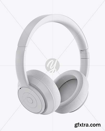 Glossy Headphones Mockup - Half Side View