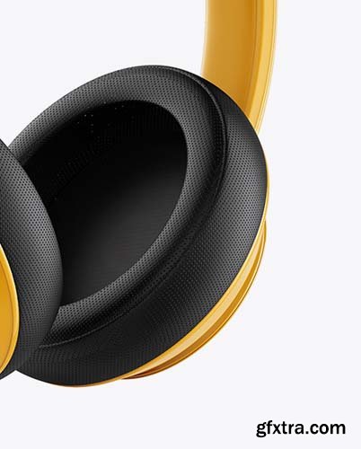 Glossy Headphones Mockup - Half Side View