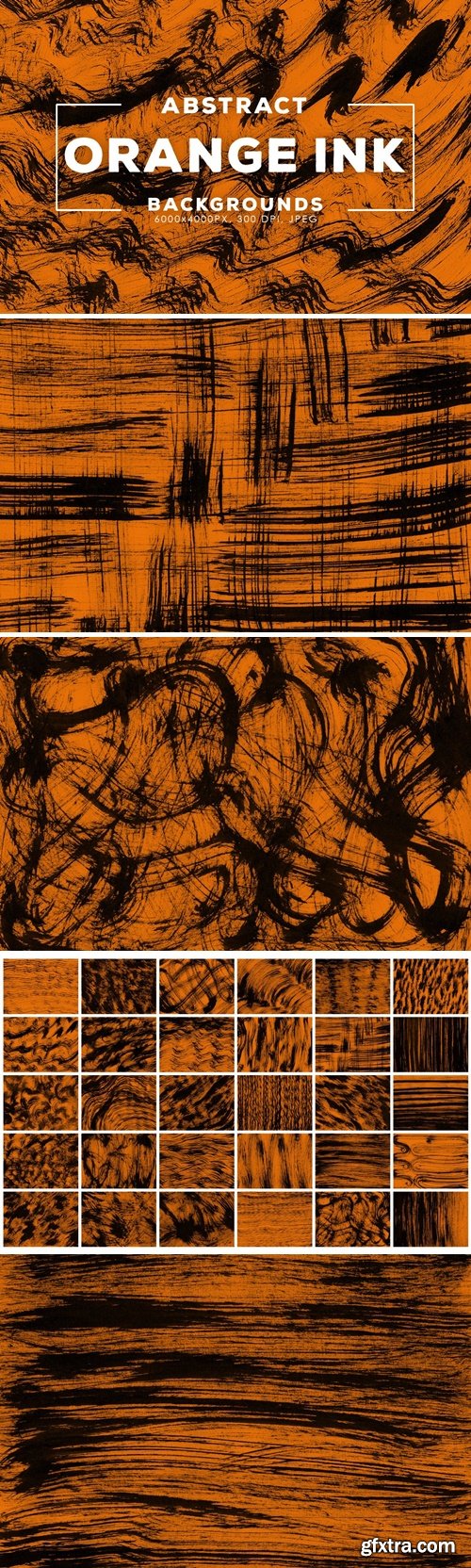 Orange Abstract Ink Backgrounds