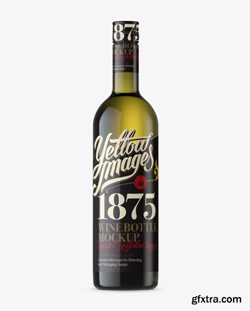 Antique Green Wine Bottle Mockup - Front View 12195