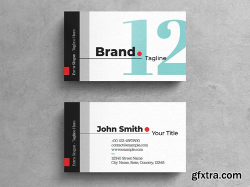 Bold Agency Business Card Template On White Background 263042503