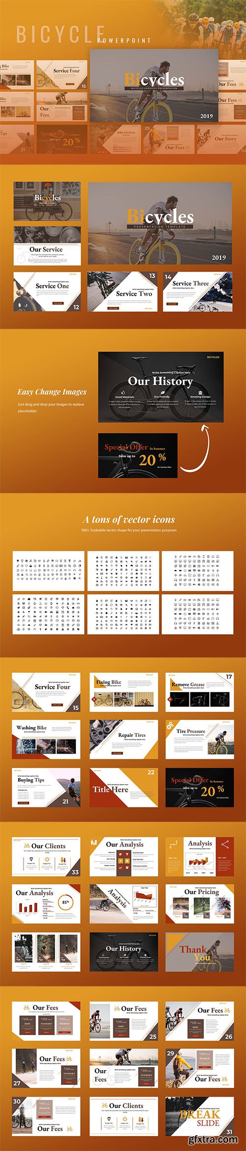 Bicycle Services Powerpoint Google Slides and Keynote Templates