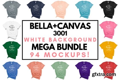 Bella Canvas 3001 White Backdrop Mockups