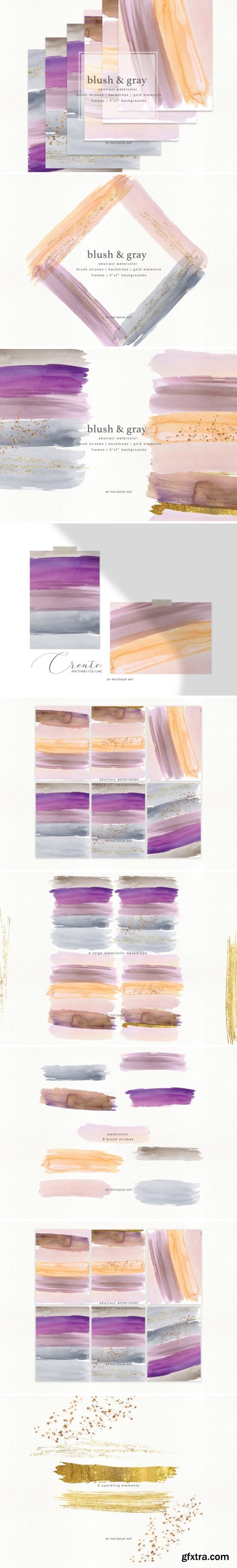 CM - Abstract Watercolor Backdrops & Strokes 3746893