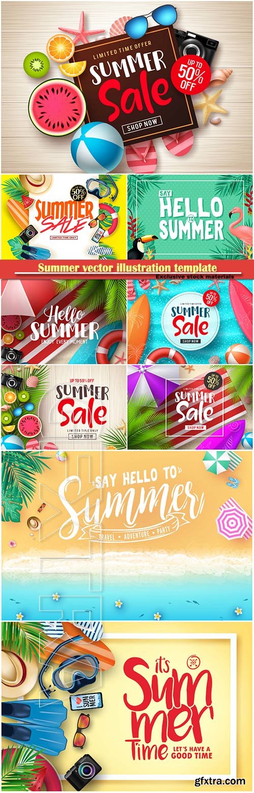 Summer vector illustration template