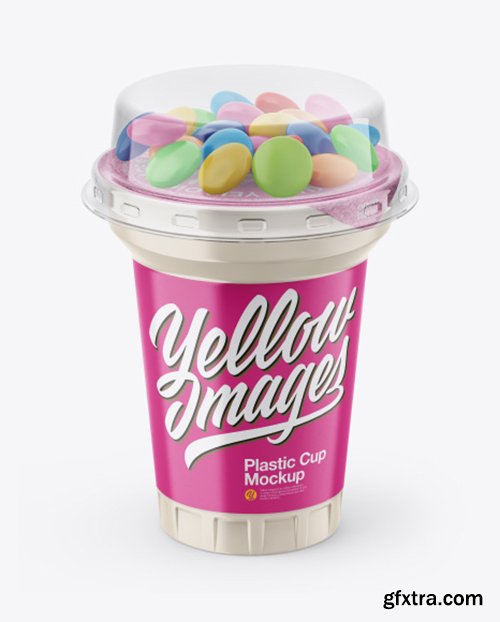 Plastic Cup with Sweets Mockup 38589