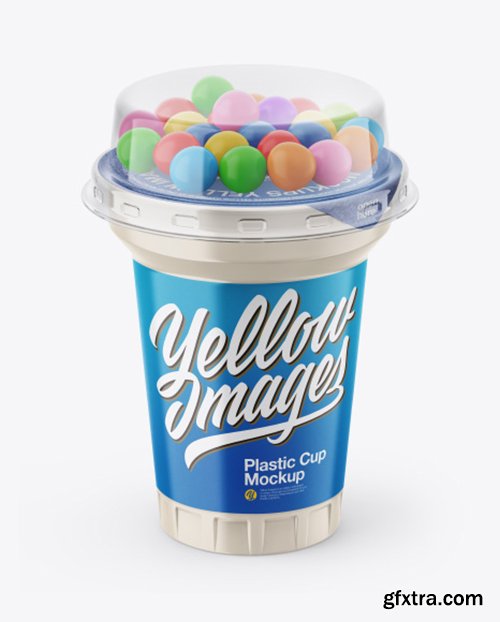 Plastic Cup with Sweets Mockup 38586