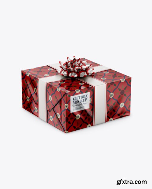 Glossy Gift Box Mockup 38702