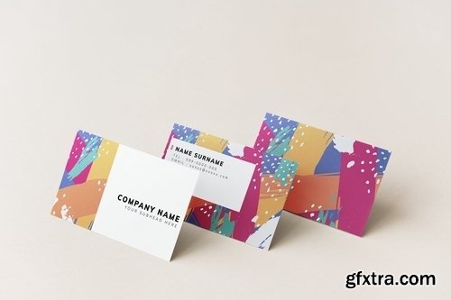 Colorful Business Cards Mockup