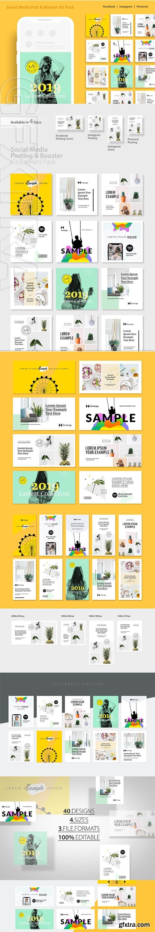CreativeMarket - Social Media Posting & Booster Kit 3717890