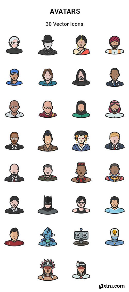 30 People & Cultures Around the World Vector Icons
