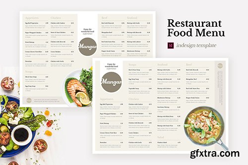 Mangan - Restaurant Food Menu Indesign Template