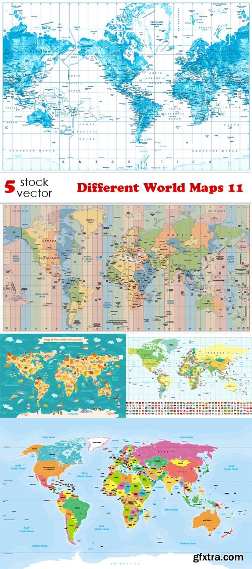 Vectors - Different World Maps 11