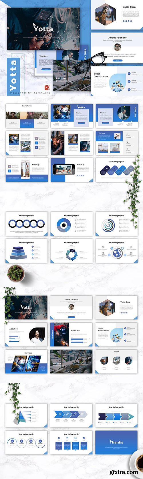 YOTTA - Construction Powerpoint, Keynote and Google Slides Templates