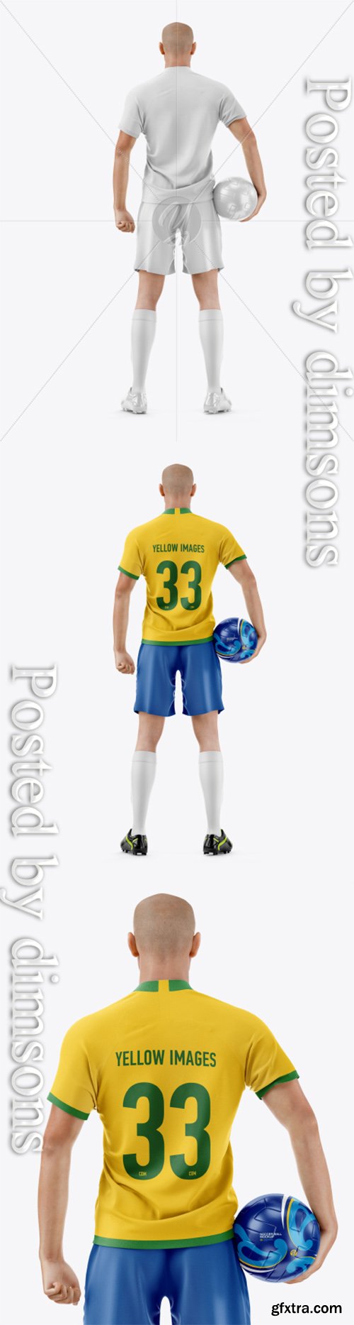 Soccer Player with Ball Mockup 41273 Soccer Player with Ball Mockup 41273