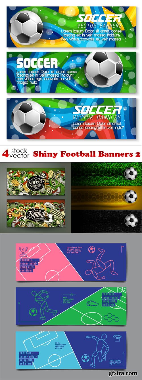 Vectors - Shiny Football Banners 2