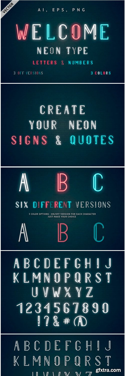 Multicolored Vector Neon Type 1371424