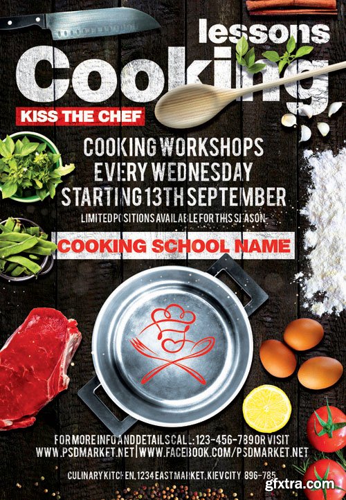 COOKING LESSONS – PREMIUM FLYER PSD TEMPLATE