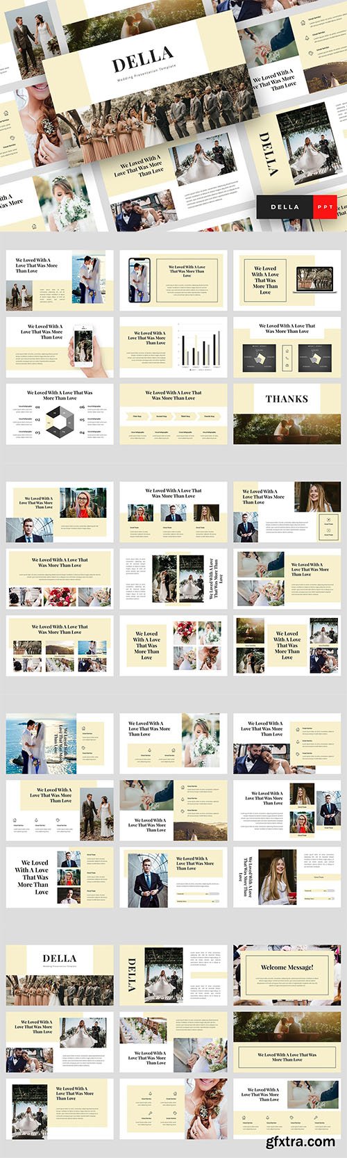Della - Wedding Powerpoint, Keynote and Google Slides Templates