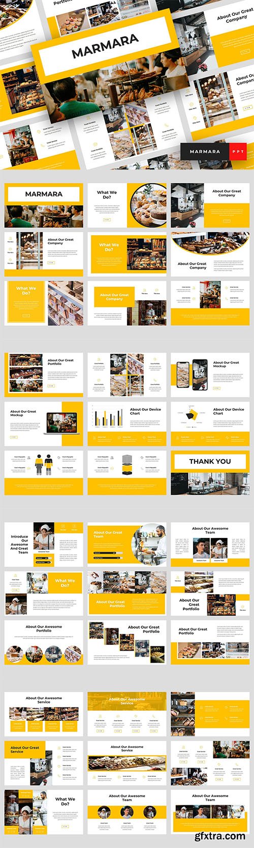 Marmara - Bakery Powerpoint, Keynote and Google Slides Templates