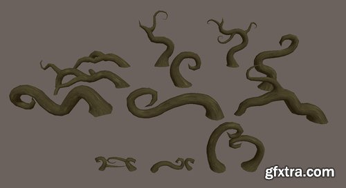 Cgtrader - Fantasy Root Forest - Game Props Low-poly 3D model