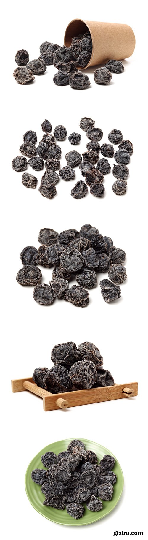 Dried Black Plums Isolated - 7xJPGs
