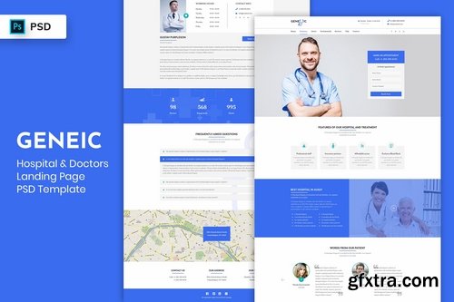 Hospital & Doctors - Landing Page PSD Template
