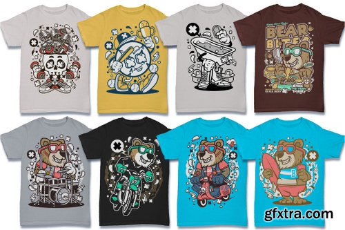 DealJumbo - 224 Pro Cartoon T-shirt Designs