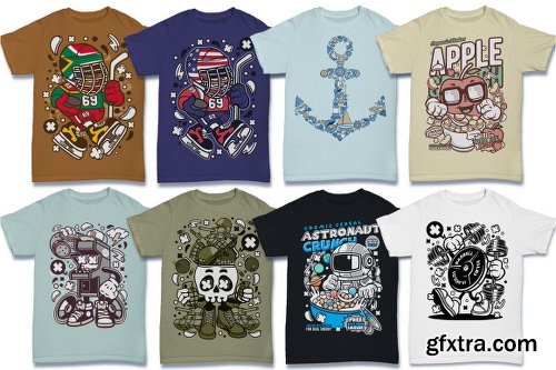 DealJumbo - 224 Pro Cartoon T-shirt Designs