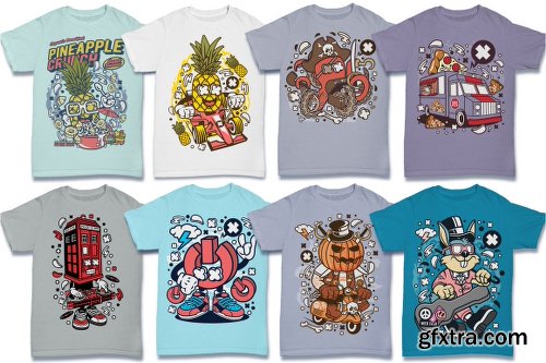 DealJumbo - 224 Pro Cartoon T-shirt Designs