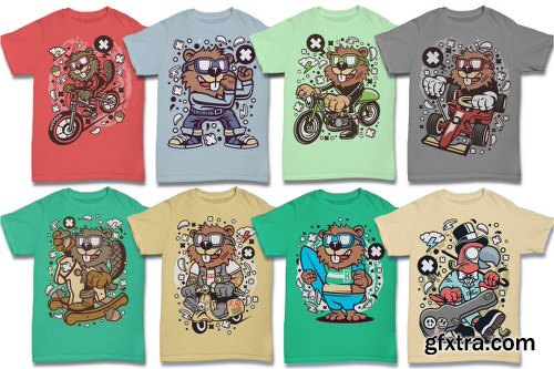 DealJumbo - 224 Pro Cartoon T-shirt Designs