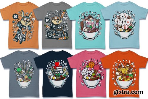 DealJumbo - 224 Pro Cartoon T-shirt Designs