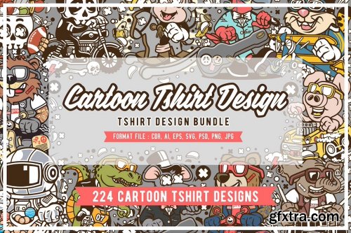 DealJumbo - 224 Pro Cartoon T-shirt Designs