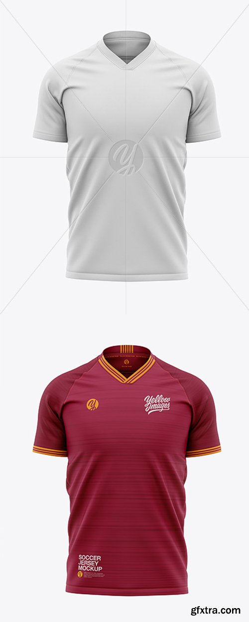 Men’s Soccer V-Neck Jersey Mockup - Front View 42563