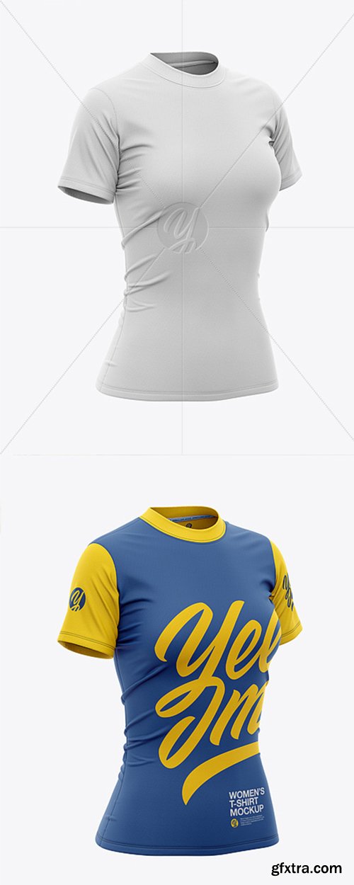 Women’s Tight Round Collar T-Shirt Mockup 40685 Women’s Tight Round Collar T-Shirt Mockup 40685