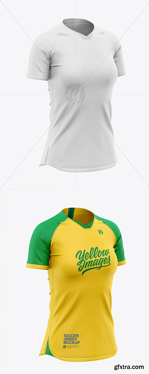 Women’s Soccer Jersey Mockup - Front Half-Side View 41562