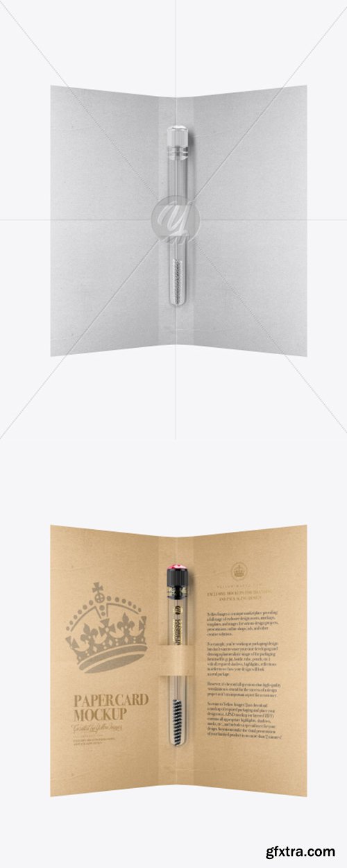 Cosmetic Brush with Paper Card Mockup 35873