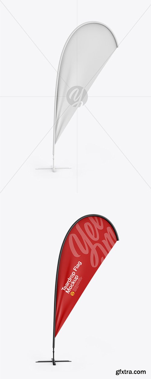 Teardrop Flag Mockup - Front View 33914