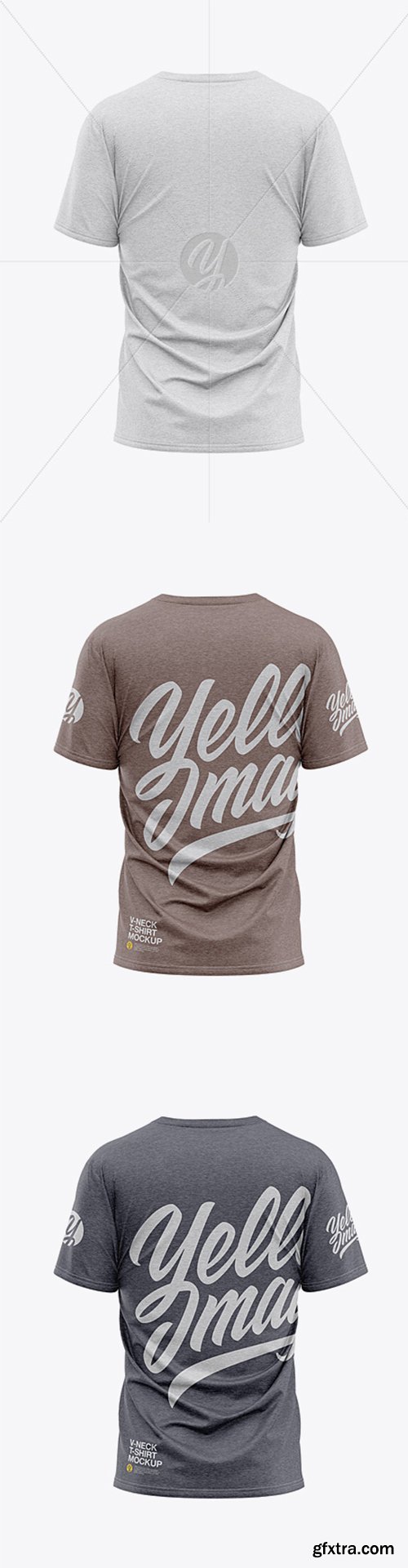 Men’s Heather Loose Fit V-Neck T-Shirt – Back View 33640