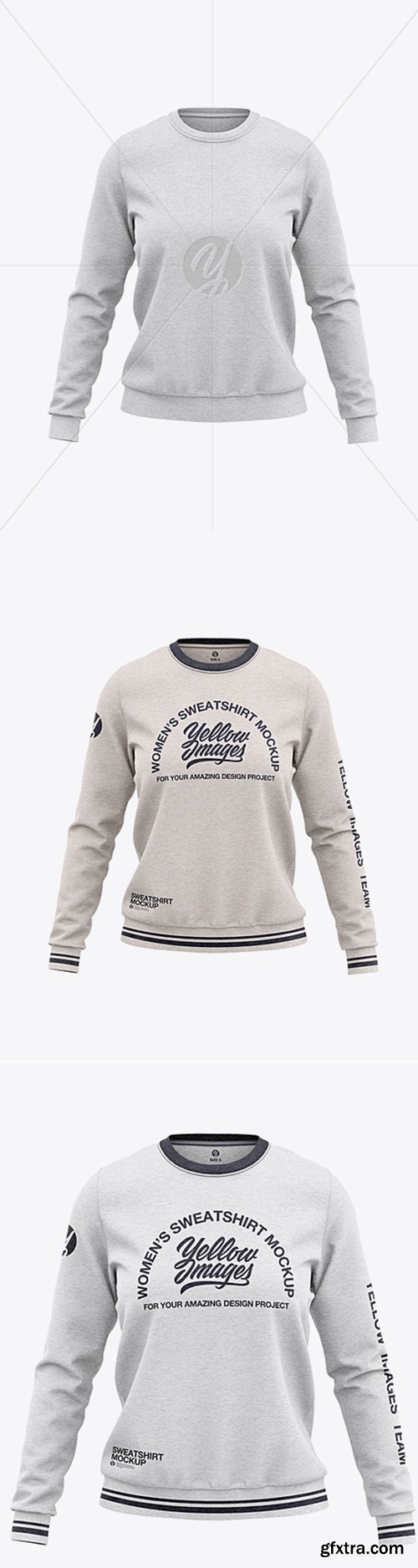 Women's Heather Crew Neck Sweatshirt - Front View 33549