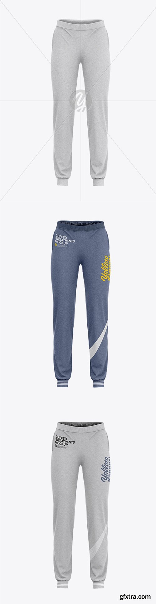 Women's Heather Cuffed Joggers - Front View 35533 Women's Heather Cuffed Joggers - Front View 35533