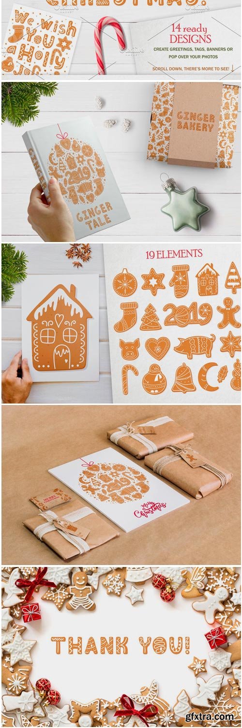 CM - Gingerbread Christmas Color SVG Font 3061151