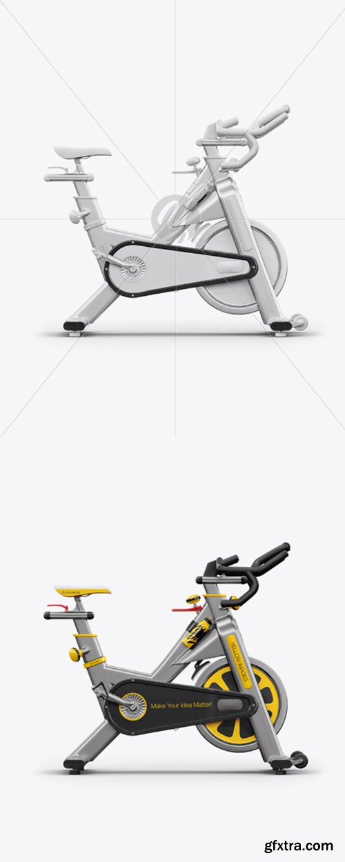 Exercise Bike Mockup - Side View 23011 Exercise Bike Mockup - Side View 23011