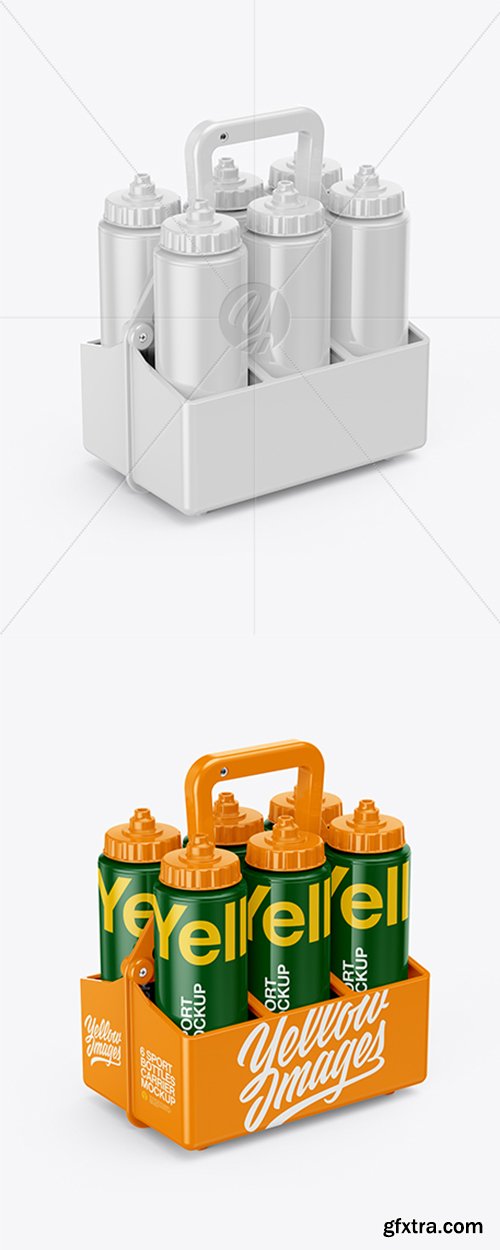 6 Sport Bottles Carrier Mockup - Half Side View 26416