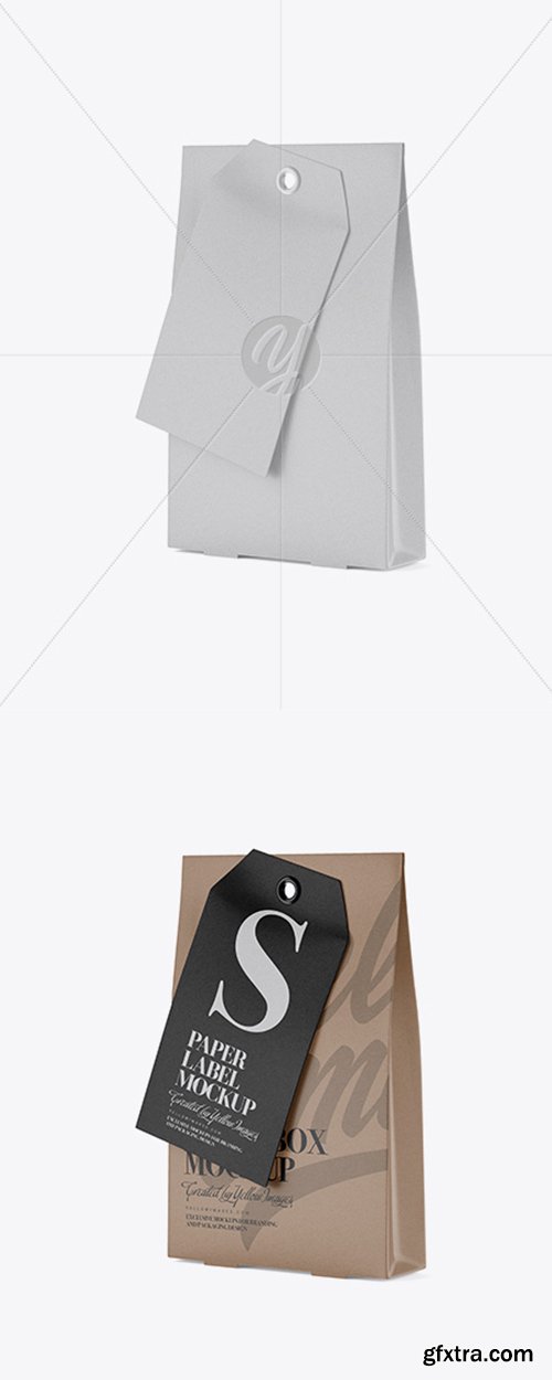 Kraft Box W/ Label Mockup - Half Side View 29797